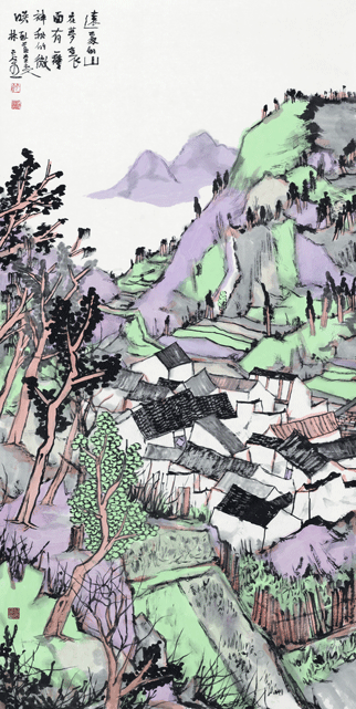 15219-远处的山在梦里--纸本水墨设色-136x68cm--2015.gif